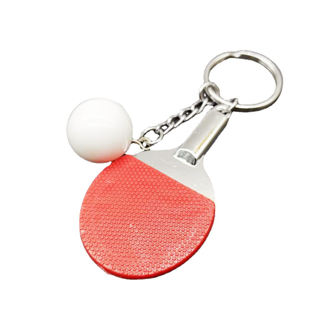 wholesale Metal Mini Real Table Tennis Racket Keychain